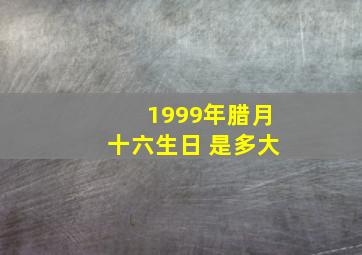 1999年腊月十六生日 是多大